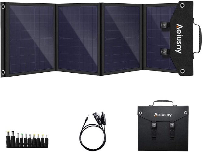 Aeiusny Solar Panel Foldable 60W Portable Solar Charger